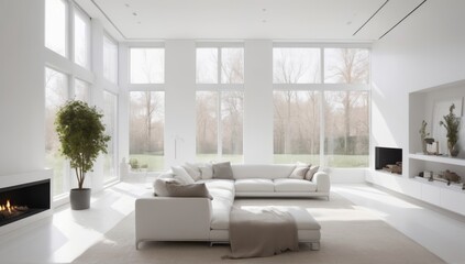 Modern white tone room design