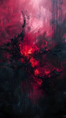 Fototapeta premium Mesmerizing Cosmic Eruption A Fiery Celestial Spectacle of Captivating Crimson and Scarlet Hues