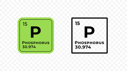 Phosphorus, chemical element of the periodic table vector design