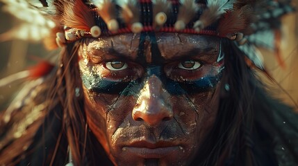 Unflinching Warrior Tribe Stands Resolute in Hyper Cinematic Portrait