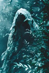 Vengeance Awakens in the Haunted Forest A Vengeful Spirit s Wrath over Forbidden Rituals - obrazy, fototapety, plakaty