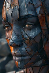 Warrior Tribe Forged in Fire A Hyper Detailed Cubist in Cinematic Style