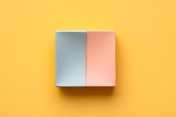 Abstract paper craft background in a square shape with pastel color palette. Wallpaper from pastel multicolor sticky notepads isolated on simple background. Generative AI. - obrazy, fototapety, plakaty