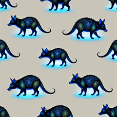 Seamless pattern with the image of a wolf. Vector illustration.