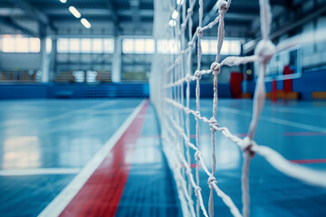 white net on indoor sport stadium, concept team game and competitions