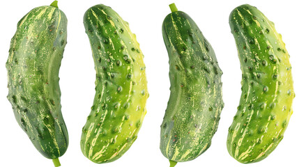 Indian Cucumber Collection: Authentic Digital 3D Art of Fresh Organic Vegetables, Top View Isolated on Transparent Background for Culinary Designs and Nutrition Concepts