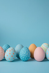 A minimalistic Easter pastel colors eggs