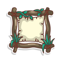 wood frame nature with leaf illustration