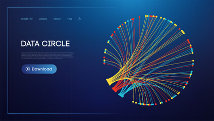 Data circle line flow and future technology. Data stream cloud network. - 778199707