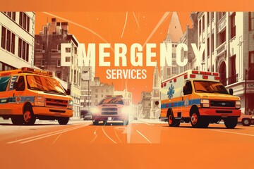 Ambulances speeding through the city, emphasizing the rapid response of emergency services.