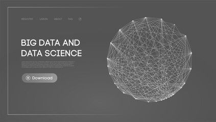 Big data and data science. Futuristic technology data visualisation.