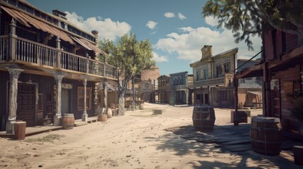 Immersive 3D Old Western Town for Storytelling Apps.