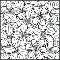 Colouring Page With Flowers , Coloring Pages Vector