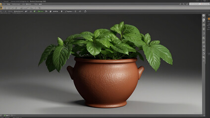 hydrangea mint plant in a pot   