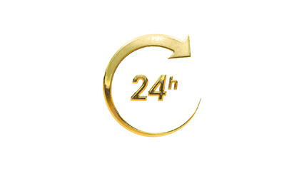 24 hours service icon gold