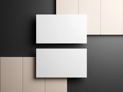 Blank white 3d business card template 3d render illustration for mock up and design presentation.