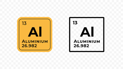 Aluminium, chemical element of the periodic table vector design