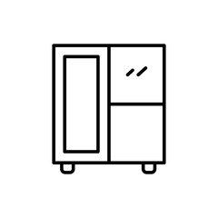 Cupboard outline icons, minimalist vector illustration ,simple transparent graphic element .Isolated on white background