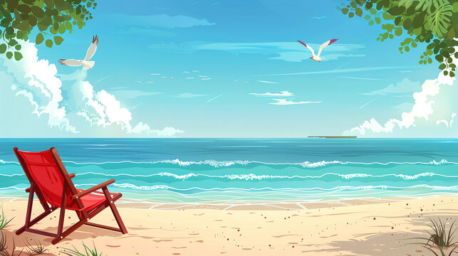 Beach Chair Clipart For Relaxing By The Shore