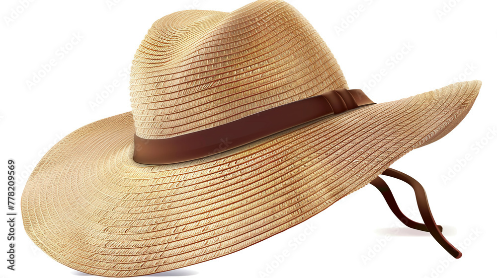 Wall mural Beach hat clipart for sun protection