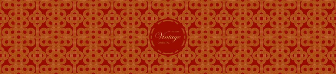 Vintage asia gold red pattern Chinese, Abstract pattern Japanese and Korean. - 778209553