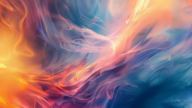 abstract background with smooth lines in orange, blue and yellow colors