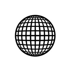 Simple disco ball isolated black icon.