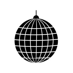 Simple disco ball isolated black icon.