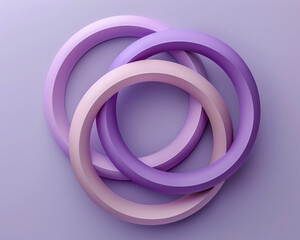 3D clay Venn diagram circles overlapping