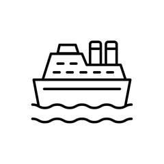 Obraz premium Cruise ship outline icons, minimalist vector illustration ,simple transparent graphic element .Isolated on white background
