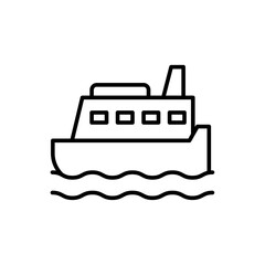 Cruise ship outline icons, minimalist vector illustration ,simple transparent graphic element .Isolated on white background