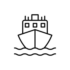 Obraz premium Cruise ship outline icons, minimalist vector illustration ,simple transparent graphic element .Isolated on white background