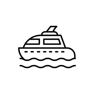 recommend clip art: Cruise ship outline icons, minimalist vector illustration ,simple transparent graphic element .Isolated on white background