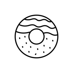 Donut outline icons, minimalist vector illustration ,simple transparent graphic element .Isolated on white background