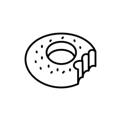 Donut outline icons, minimalist vector illustration ,simple transparent graphic element .Isolated on white background