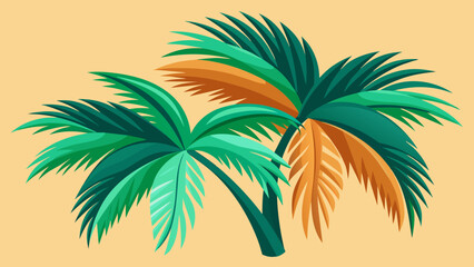 Fototapeta na wymiar green palm leaves. Vector image. 