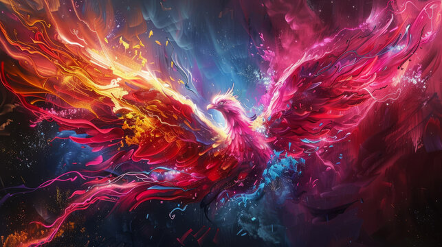 fire phoenix painting