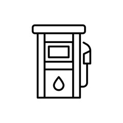 Fuel pump outline icons, minimalist vector illustration ,simple transparent graphic element .Isolated on white background