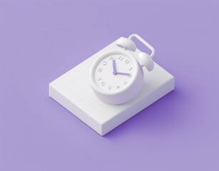 
Purple calendar clock icon 3d reminder notification concept website ui on purple background 3d rendering illustration.