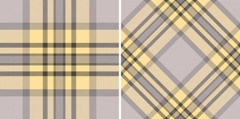 Seamless texture check of fabric tartan background with a vector pattern plaid textile. Set in dark colors. Decorative napkins for dinner parties.