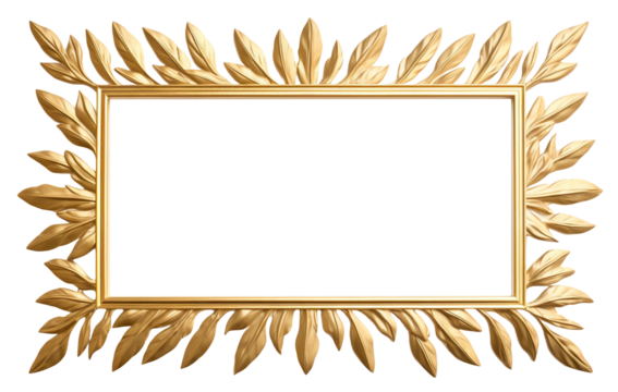 Elegant golden leaf border, cut out