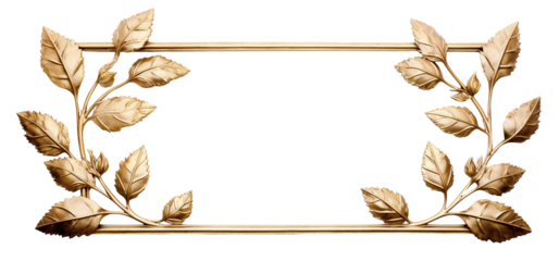 Elegant golden leaf border, cut out