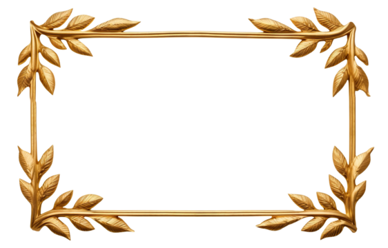 Elegant golden leaf border, cut out