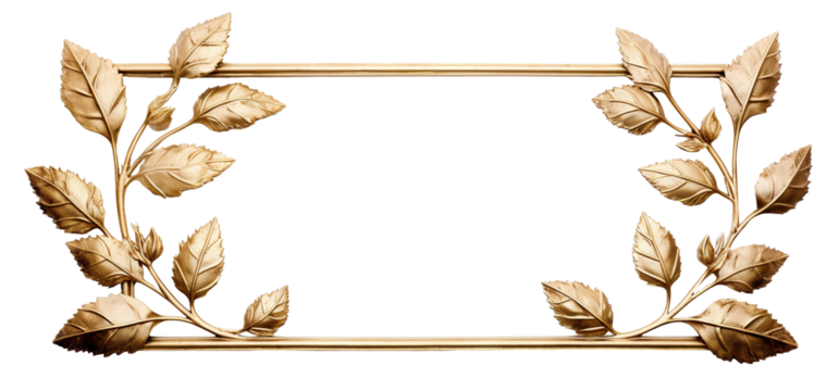 Elegant golden leaf border, cut out - Powered by Adobe