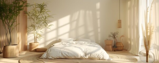 Minimalist Bedroom Sanctuary with Sustainable Design and Tranquil Ambiance