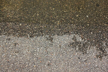 Wet concrete pavement