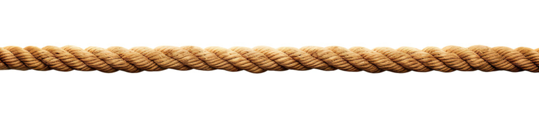 Fototapeta premium Close-up view tightly coiled natural fiber rope, cut out