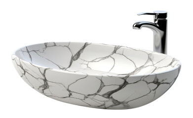 Modern white bathroom vessel sink with faucet, cut out - obrazy, fototapety, plakaty