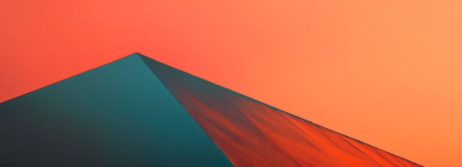 Minimalist abstract composition with orange and blue shades creating a serene and balanced artwork