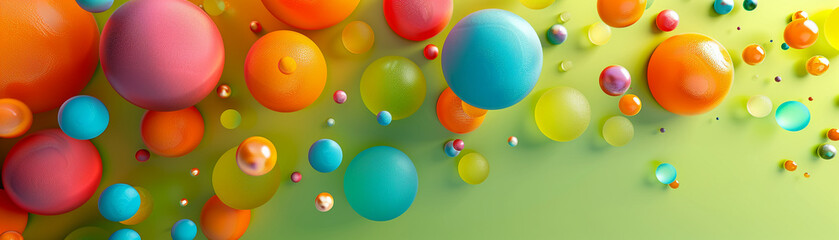 Vibrant clay bubble chart spheres of varying sizes - obrazy, fototapety, plakaty